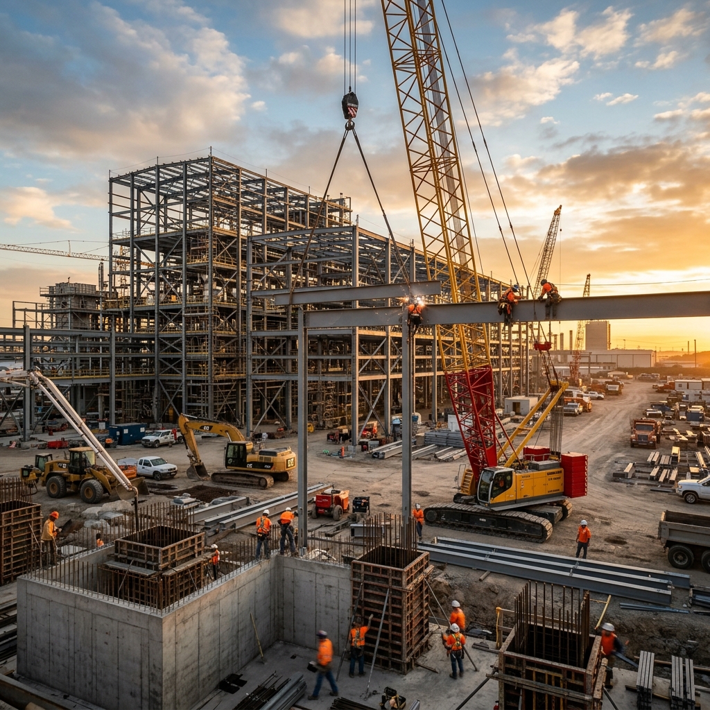 Shubham Engitech industrial construction site in Chakan MIDC Pune